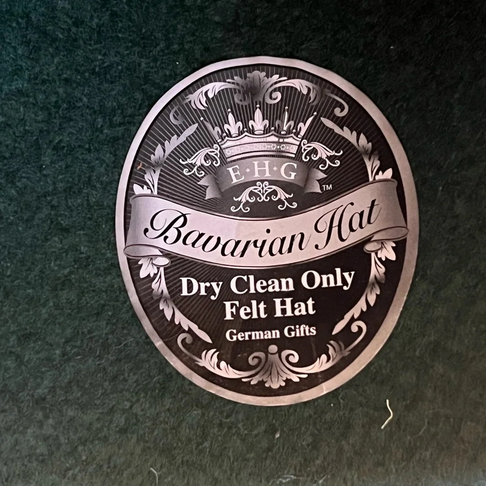 Bavarian Alpen Mens Fedora Hat With Feather‎ Green Wool